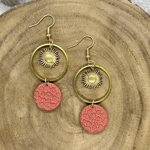 Leopard Print Rust Colored Earrings